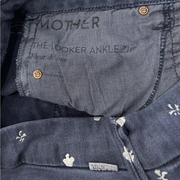 MOTHER Ankle Zip Jeans The Looker Fleur De Love Blue Patterned Size 28 - Picture 5 of 8